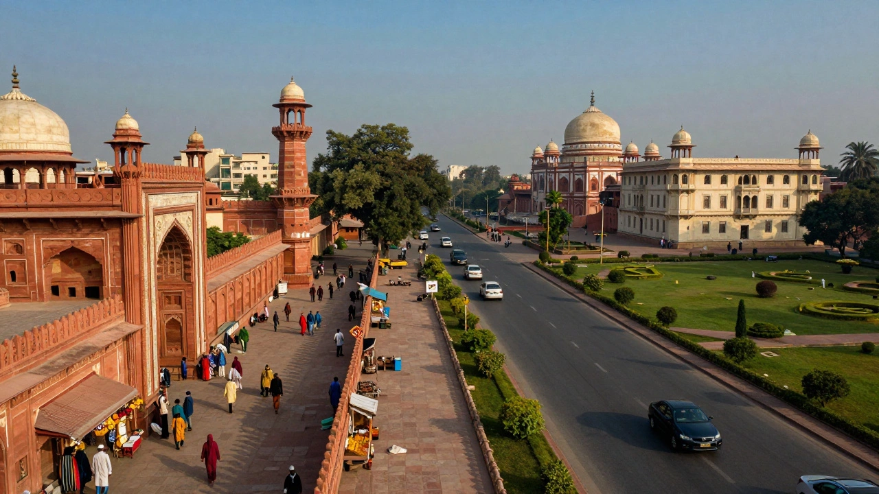 Contrast between historic Old Delhi lanes and modern New Delhi boulevards