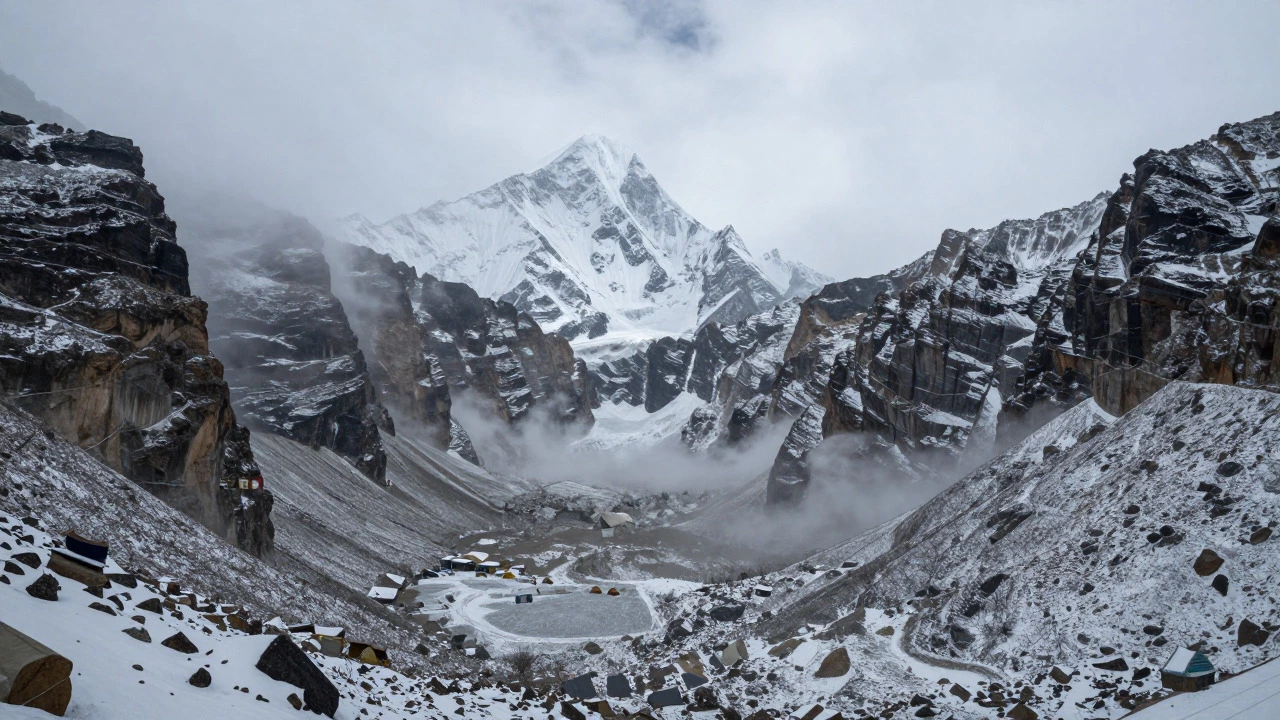 Nanda Devi peak surrounded by the isolated Inner Sanctuary caldera